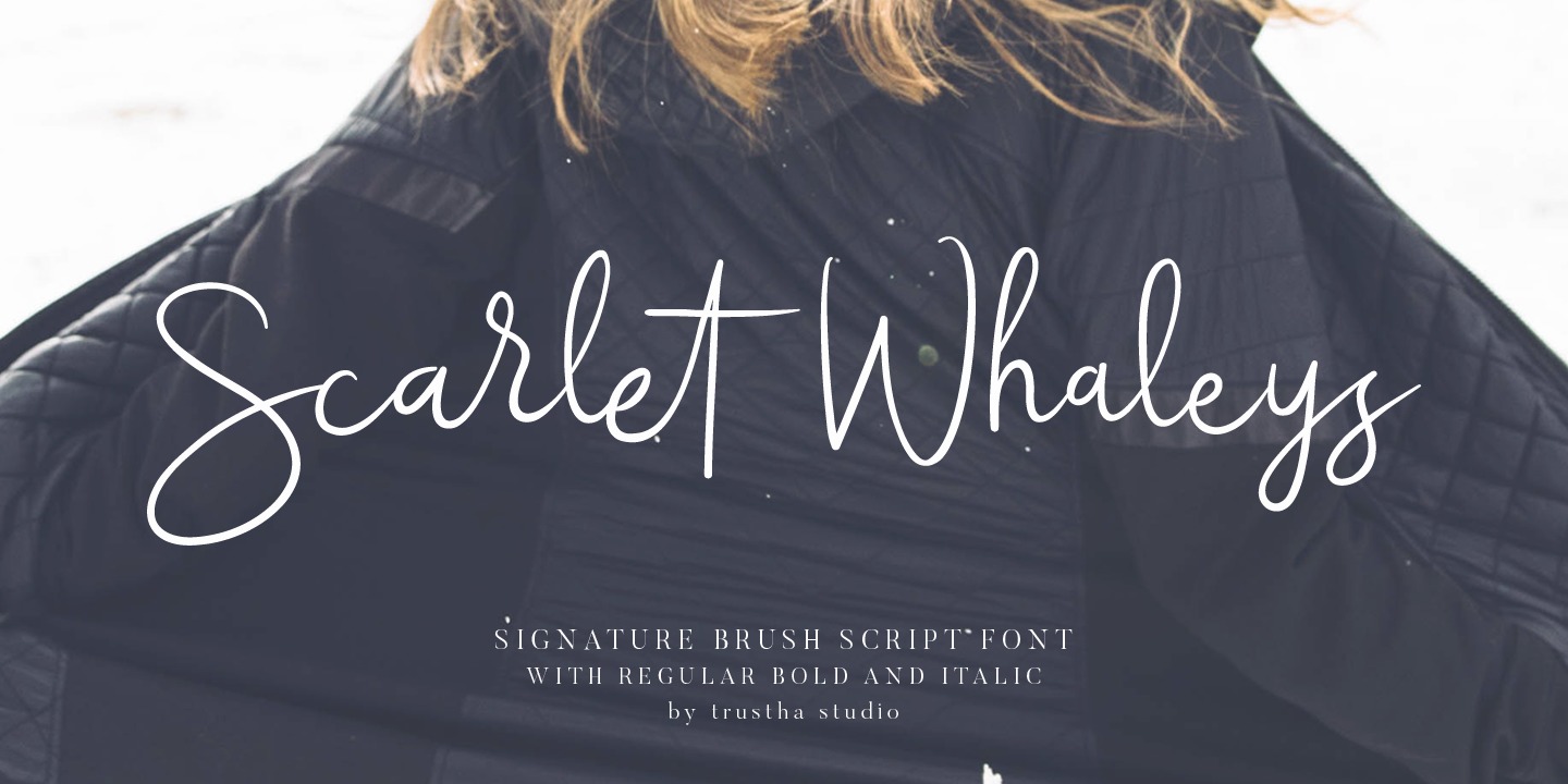 Przykład czcionki Scarlet Whaleys